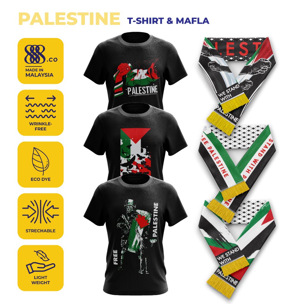 T-shirt Palestine Kiwistar - Bandiera No War 100% Cotone