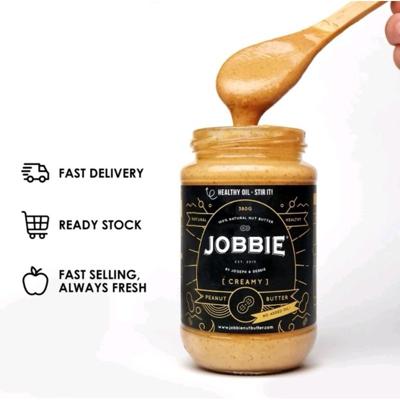 Jobbie Peanut Butter - Chunky/Creamy (380g) | Shopee Malaysia
