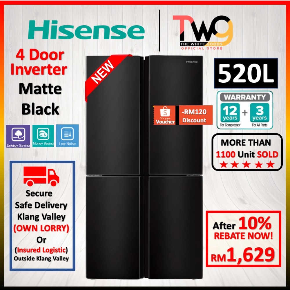 Hisense 520l 4 Door Inverter Fridge Refrigerator Rq515n4ab1 Shopee Malaysia 2601