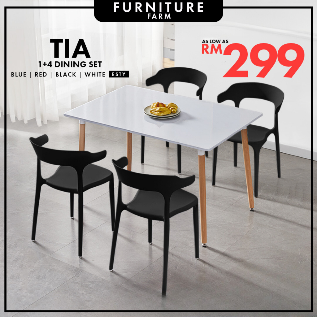 F&F : TIA Meja makan 4 kerusi /dining table set/set meja makan/kerusi ...