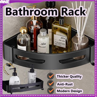 1pc Bathroom Corner Storage Rack Without Drilling, Acrylic Wall Mounted  Triangular Shelf, Shower Caddy Organizer