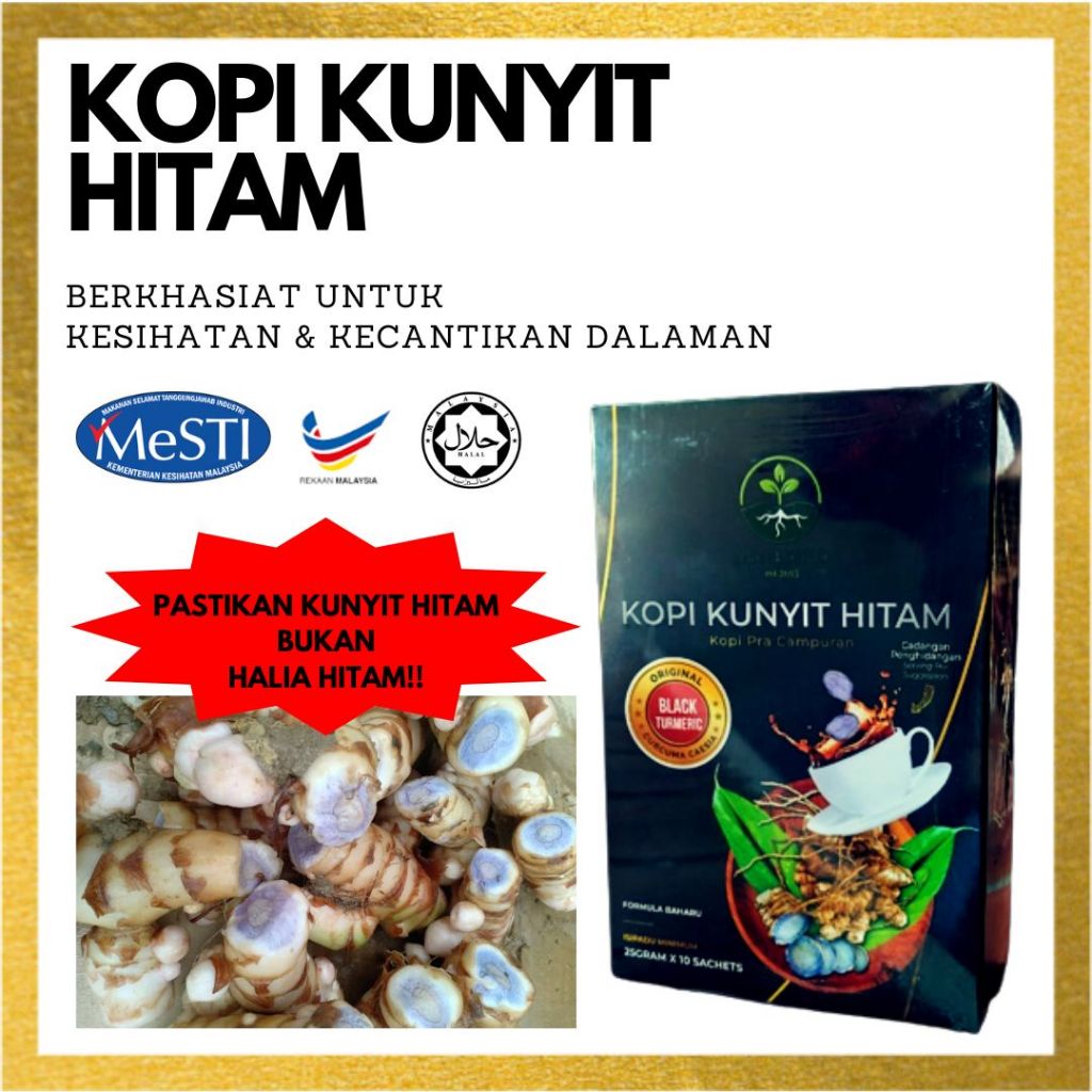 Coffee Kunyit Hitam Original Halal Bagus Untuk Skincare Haircare Immune ...