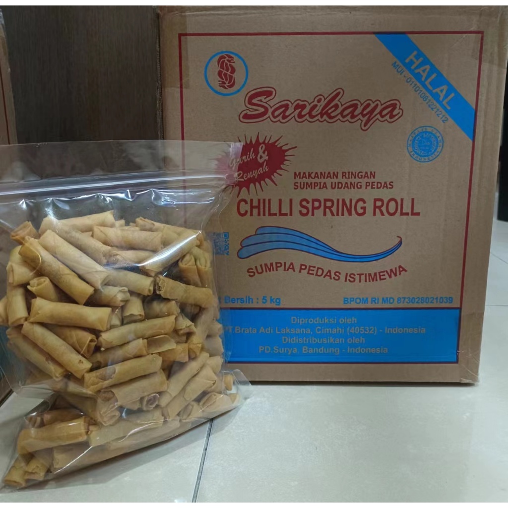 【HALAL】500G SARIKAYA CHILI POPIAH SPRING ROLL - POPIA UDANG INDON 虾米辣卷 ...