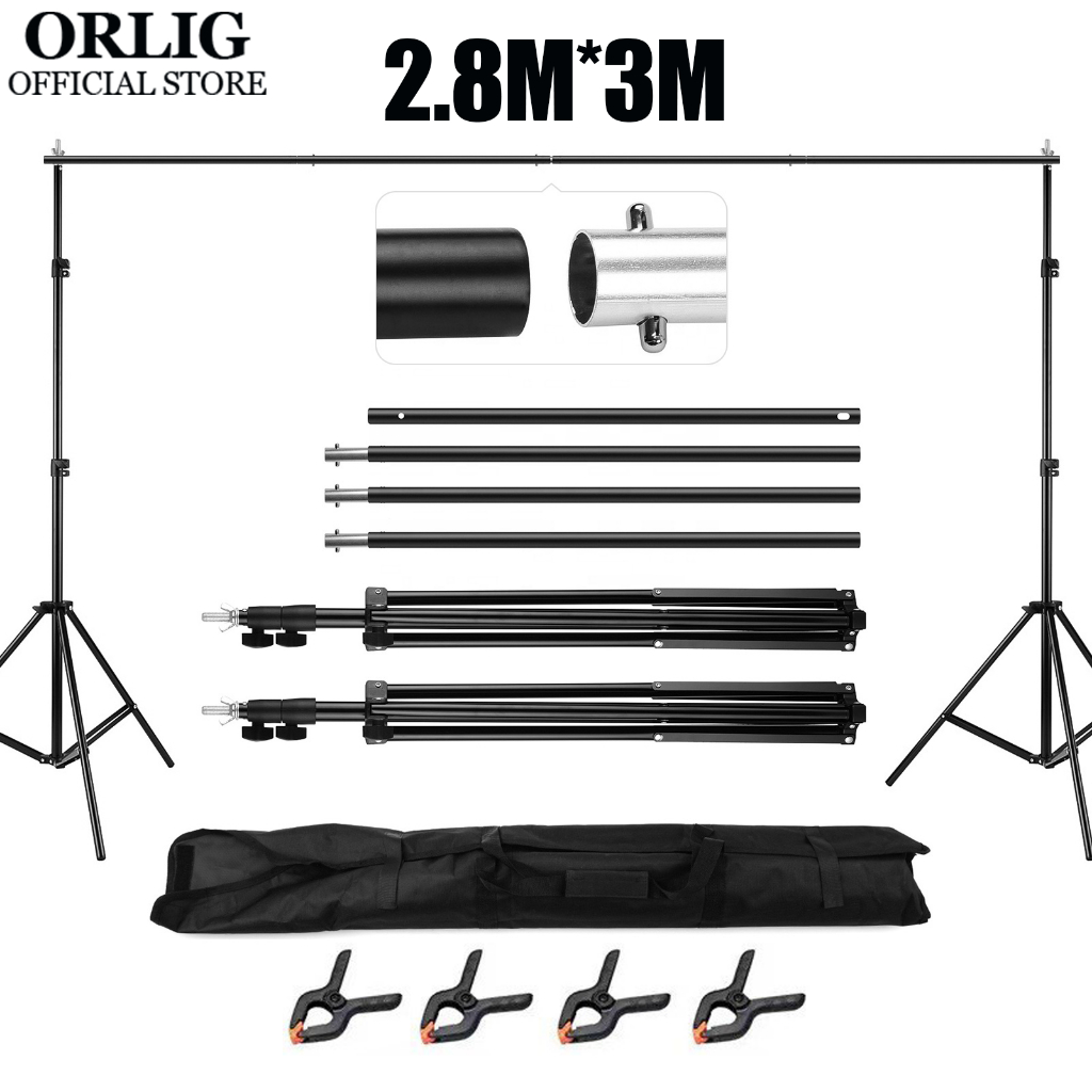 2.8*3m/9.2ft*10ft Photography Backdrop Stand Adjustable Photography ...