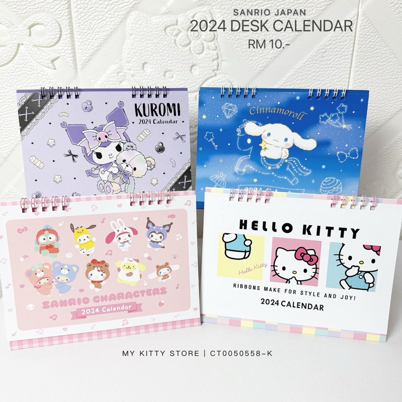 Sanrio Japan Hello Kitty Kuromi 2024 Desk Calendar Sanrio Characters