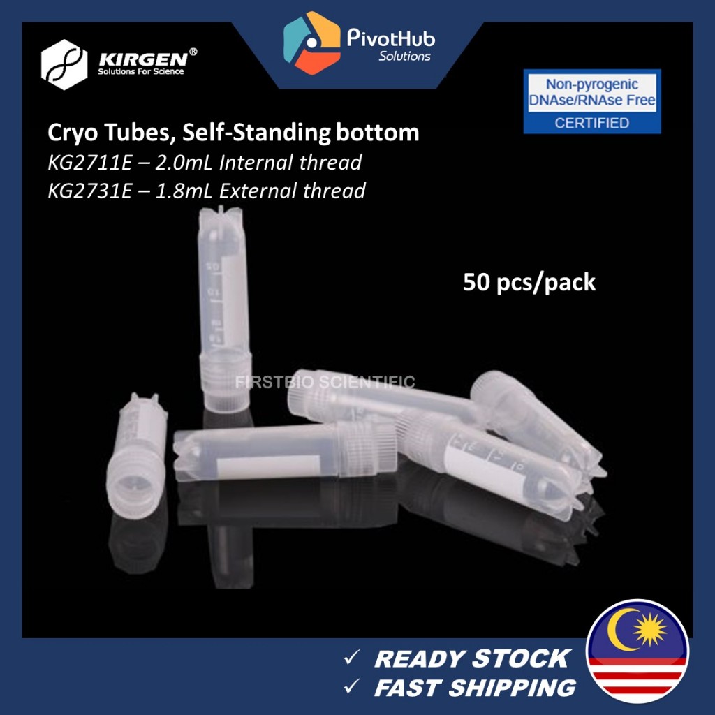 KIRGEN 2mL Cryo Tubes 2.0ml (Internal Thread) / 1.8ml (External Thread