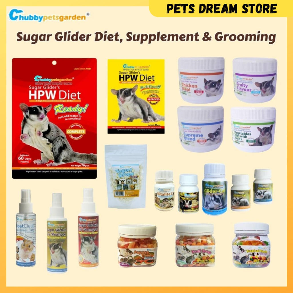 Chubbypetsgarden Sugar glider food HPW calcium supplement makanan sugar