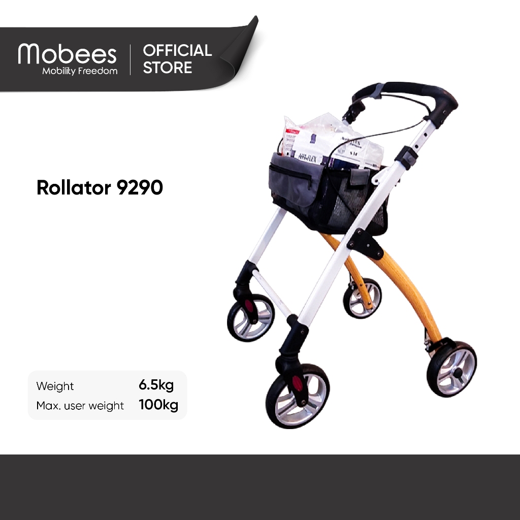 MOBEES Rollator Senior Walker with wheels Walking Aid 9290 | Shopee ...