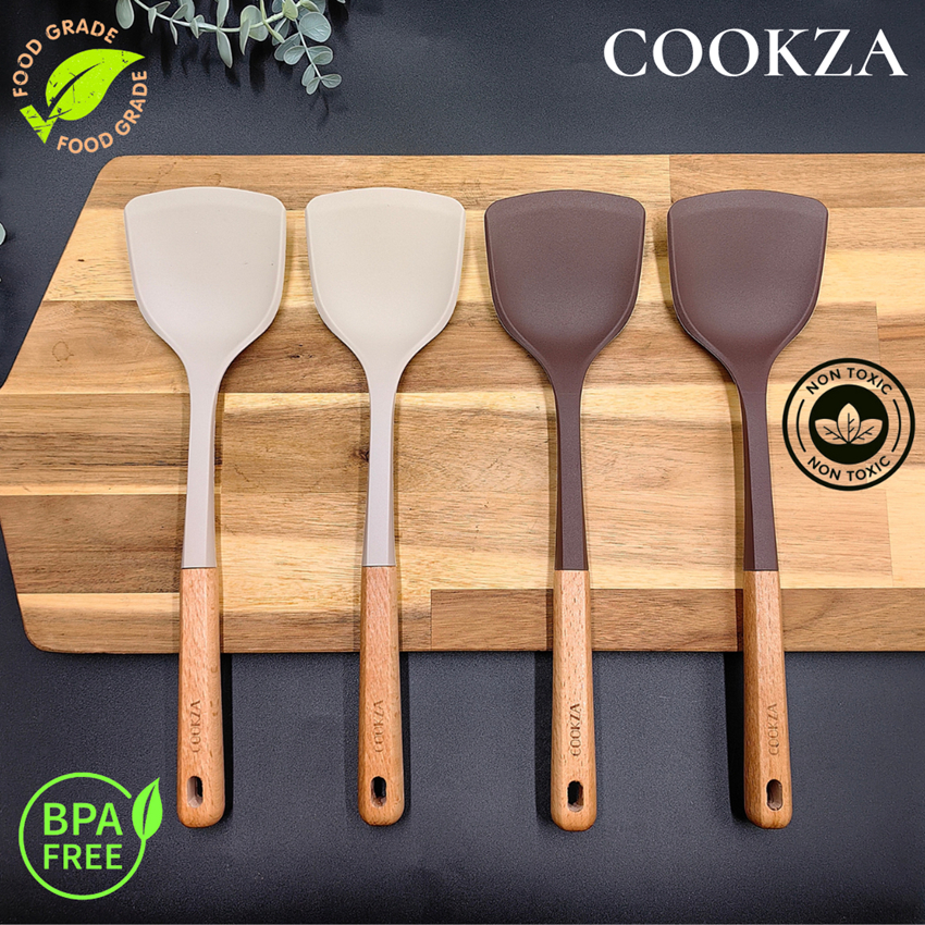 Cookza Large Silicone Spatula Turner,silicon,sudip silicon tahan panas,senduk silicon,set senduk