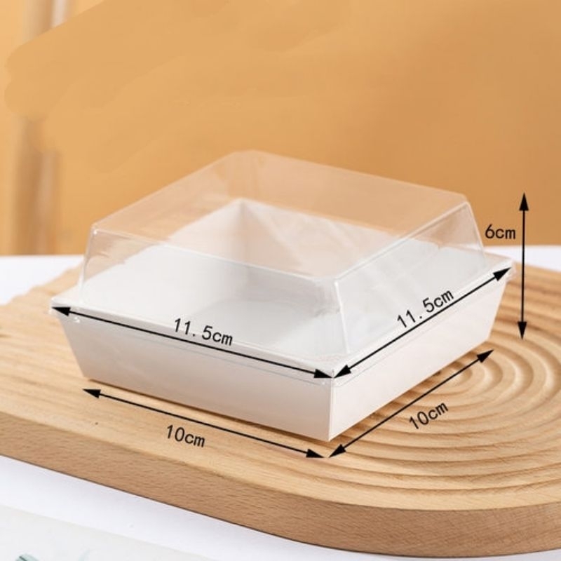 10cm x 10cm White Square Small Food Packaging Box Kraft Paper Cake Box ...