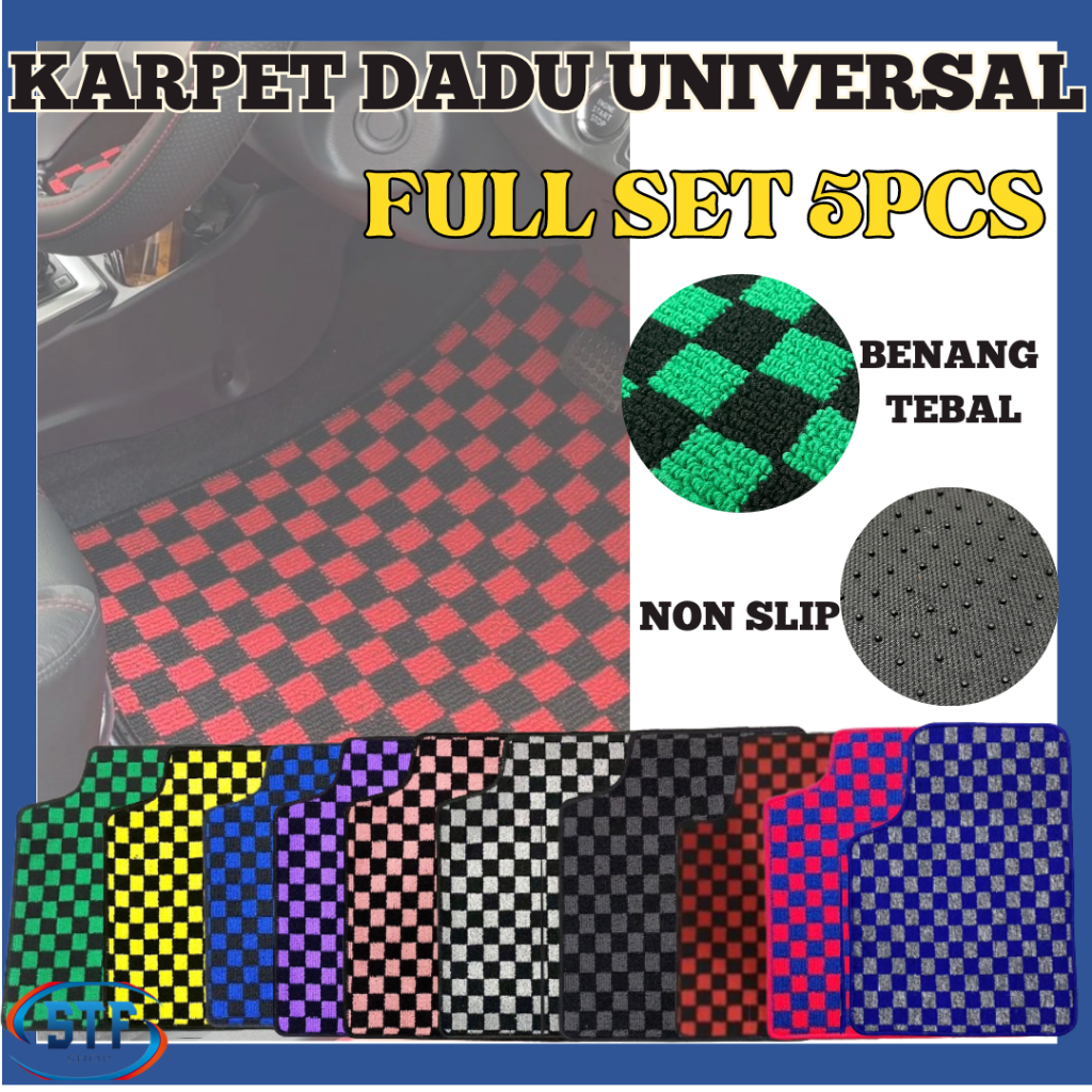 Dadu Karpet Universal Checkmate Dice Carpet Floor Mat Proton Perodua Honda Toyota Myvi Axia