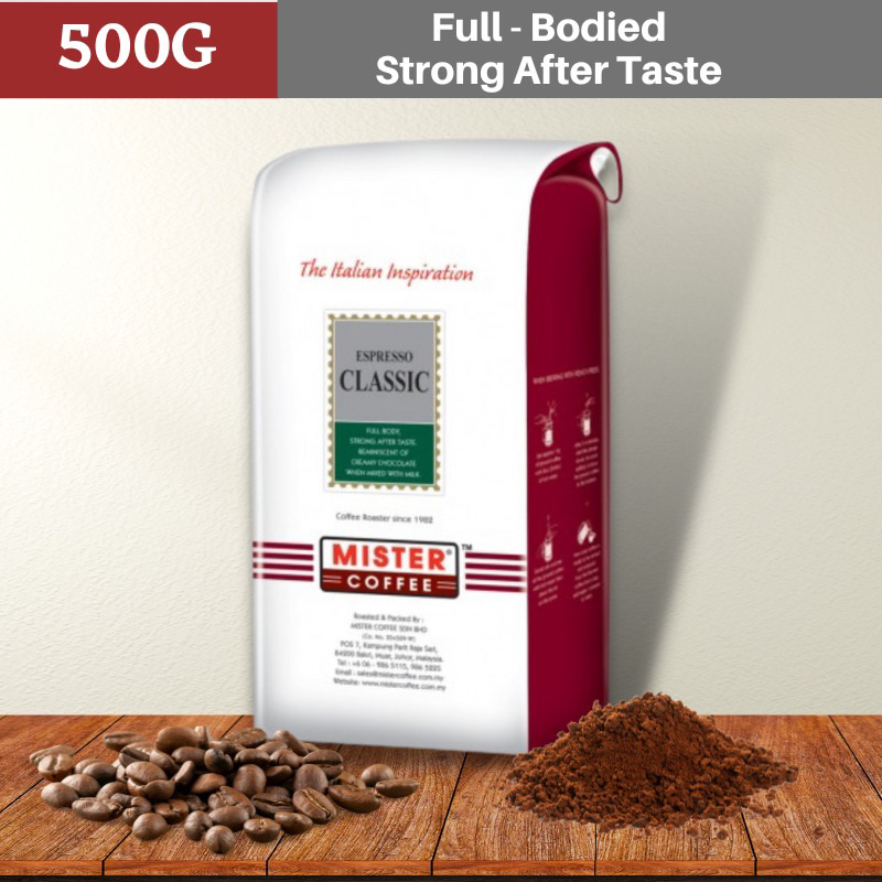 Mister Coffee Coffee Beans Roasted Espresso Classic (500g) Shopee
