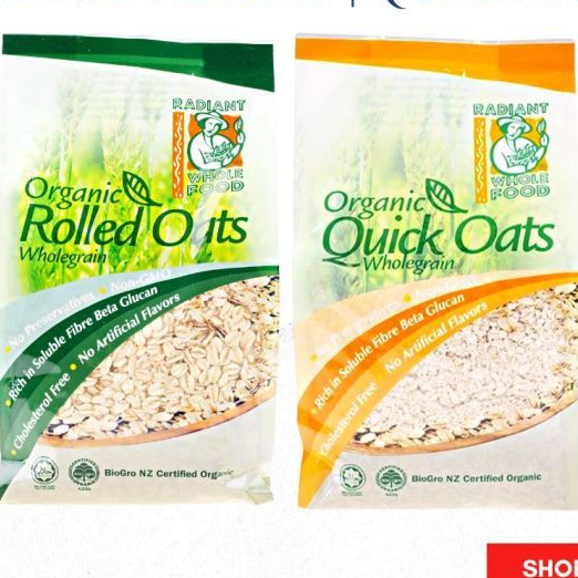 RADIANT ORGANIC ROLLED OAT 500G Exp 7/2025 / QUICK OAT Shopee Malaysia