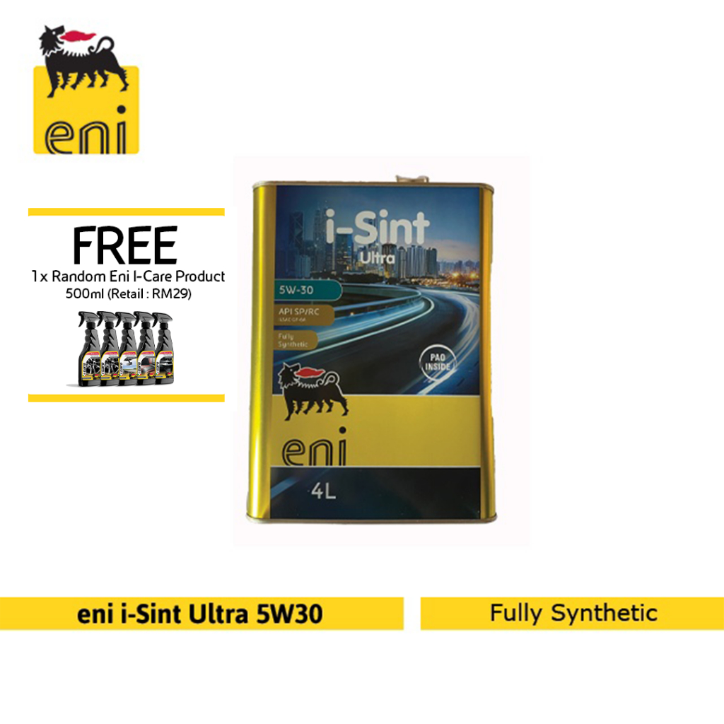 Eni iSint Ultra 5W30 Fully Synthetic Gasoline Engine Oil (4L) Shopee