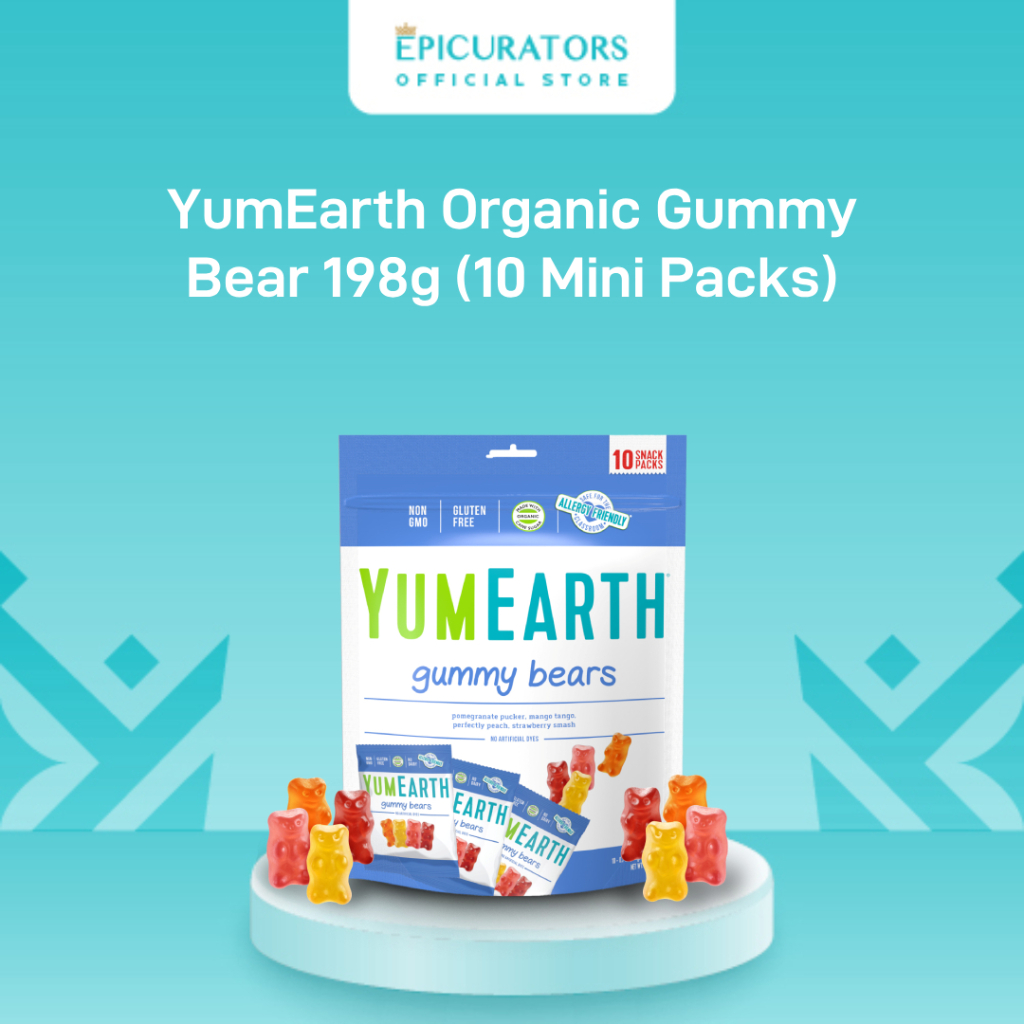 YumEarth Organic Gummy Bears 198g (10 Mini Packs) Healthy Organic