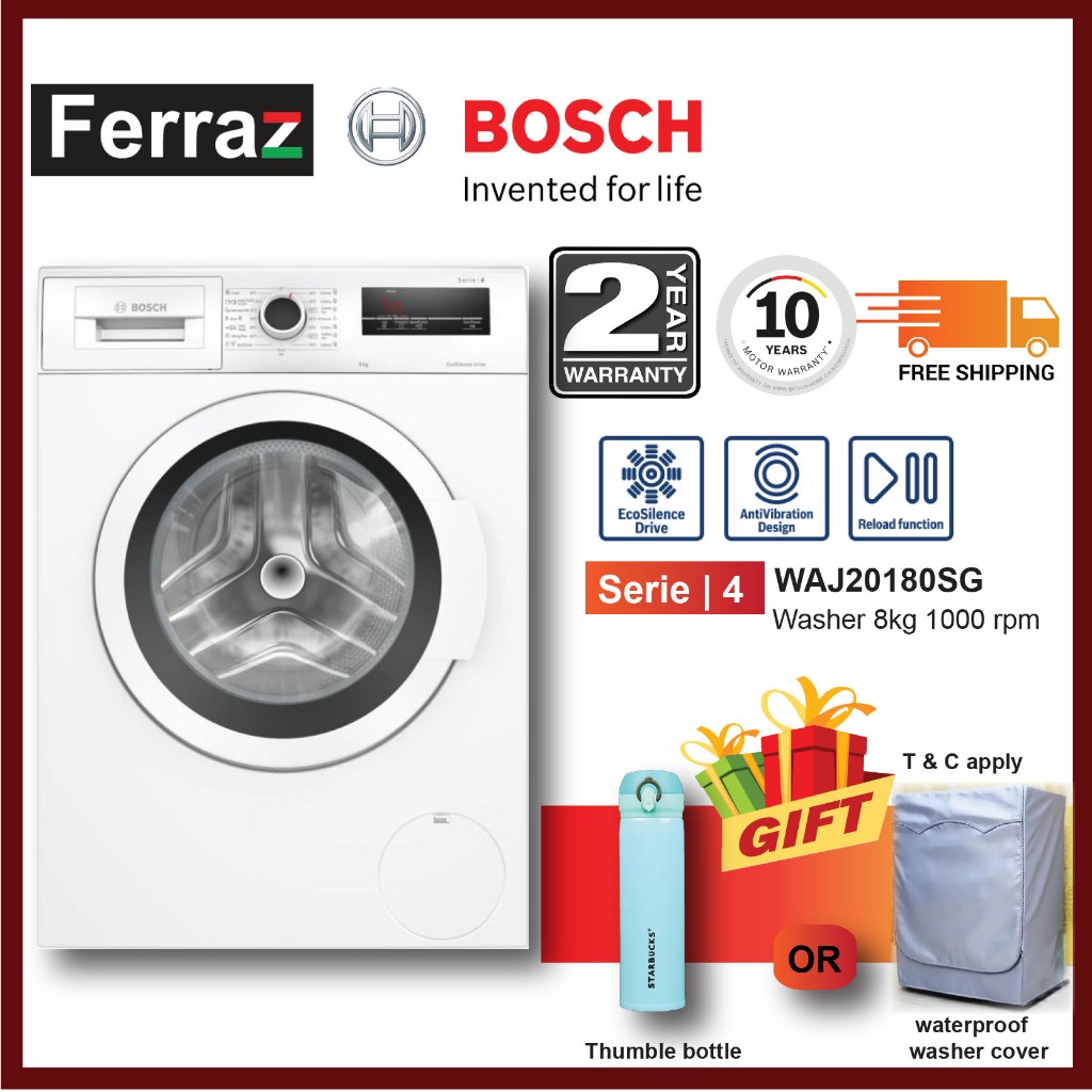 BOSCH WAJ20180SG Series 4 Washing Machine 8Kg / BOSCH WAJ20180SG 8kg