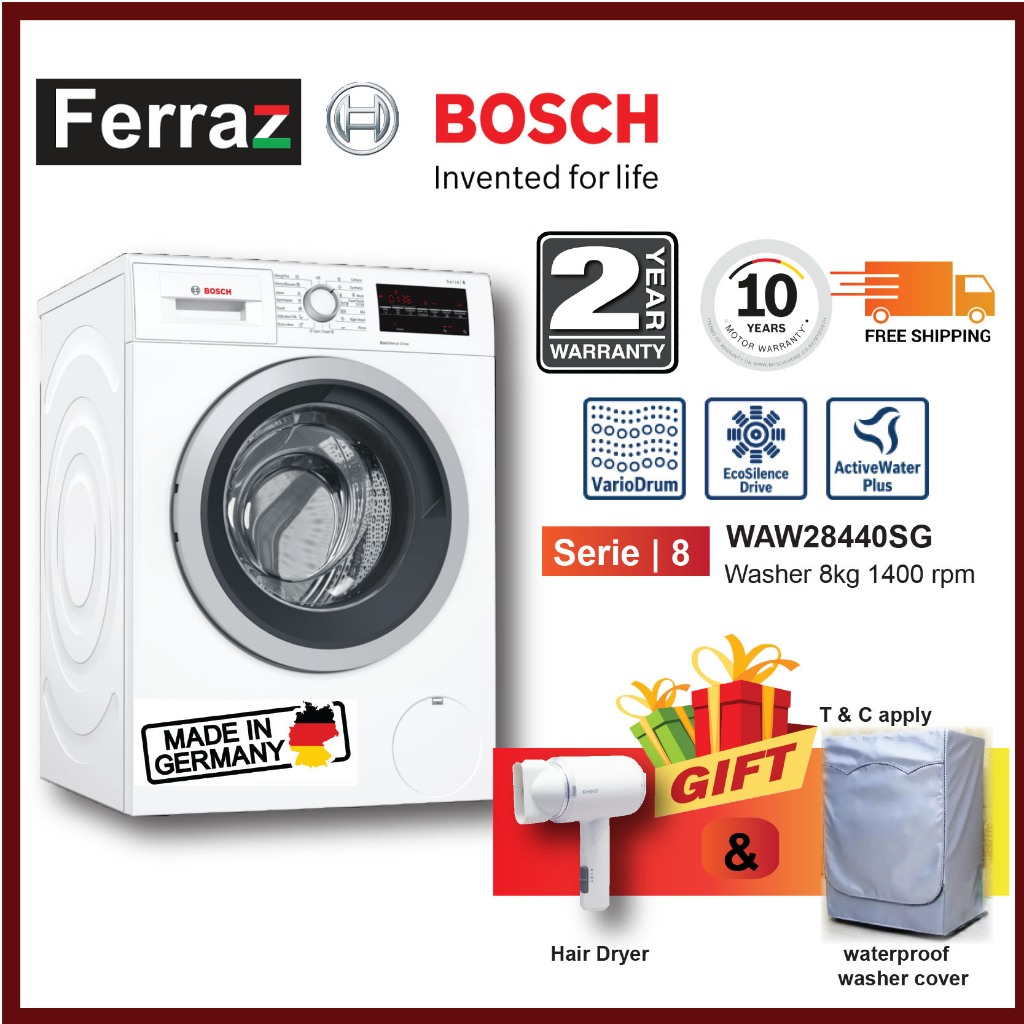 BOSCH WAW28440SG Series 8 Washing Machine 8Kg 1400 rpm / Bosch 8Kg