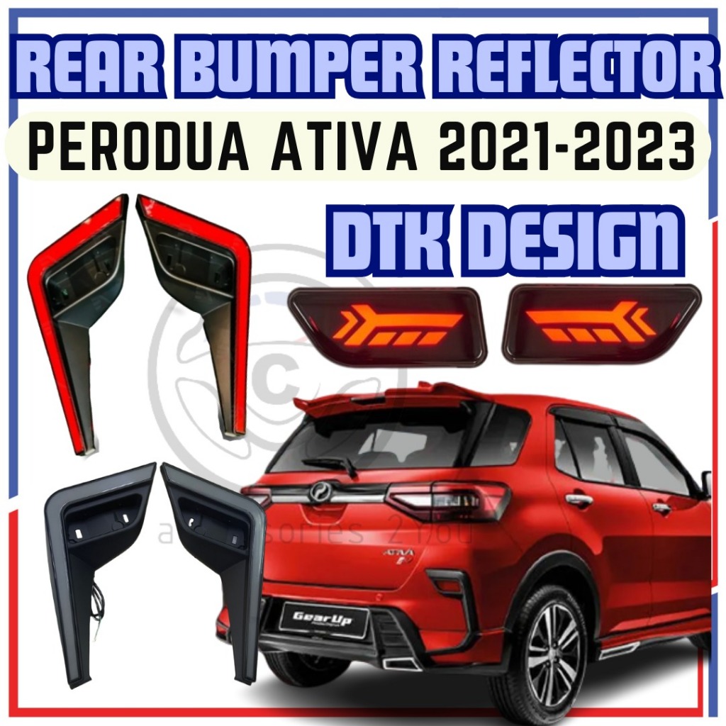 Perodua Ativa 2021- 2023 Dynamic Rear Bumper Reflector Cover With ...