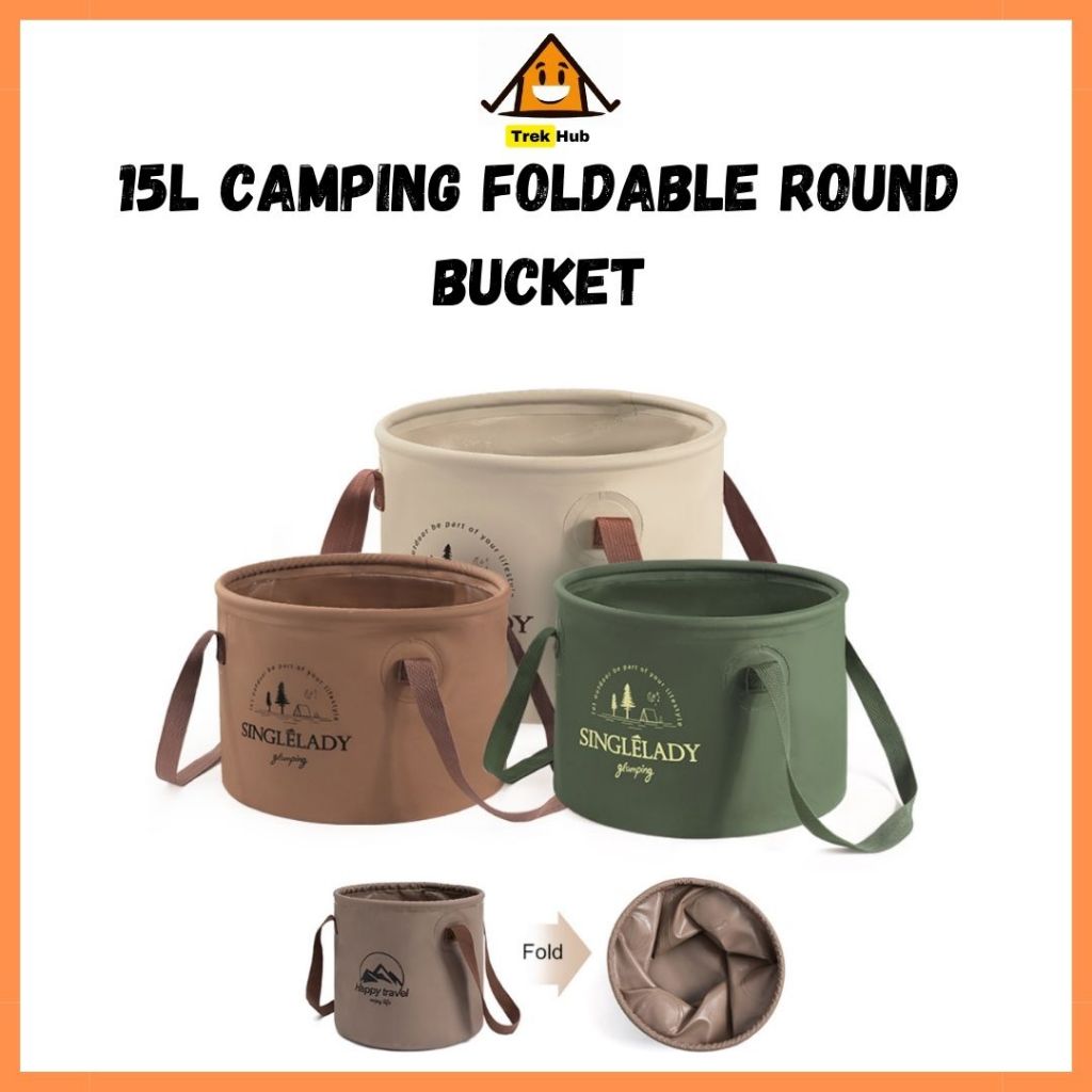 15L Outdoor Foldable Water Bucket Multi Function Fishing Camping Travel ...