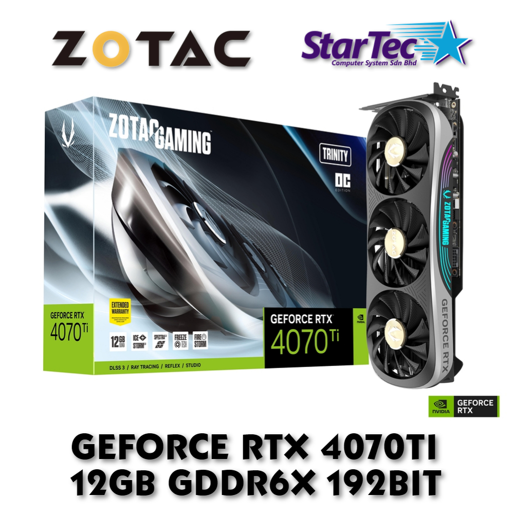 ZOTAC GAMING GeForce RTX 4070TI Trinity OC 12GB GDDR6X 192BIT | Shopee ...