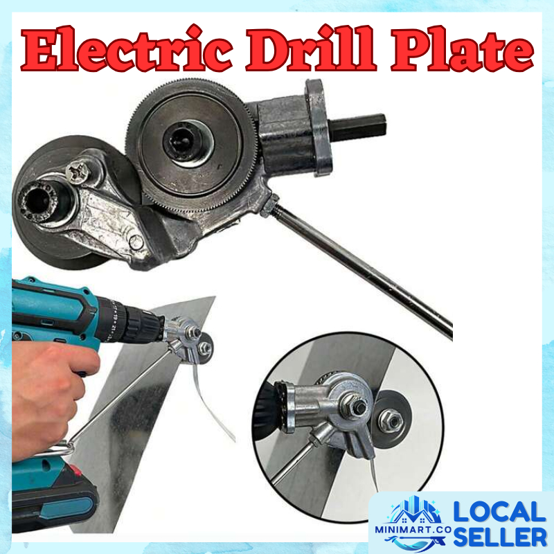 Electric Drill Metal Cutter Attachment - Double Head Plate & Pipe Shear Tool Kit