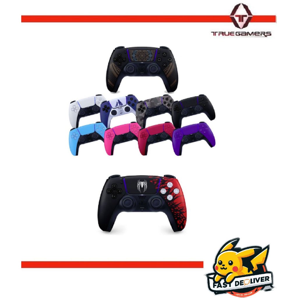 PS5 Dualsense 5 Wireless Controller - Malayia, Import  (White/Black/Red/Purple/Blue/Pink/Spiderman 2/Final Fantasy))