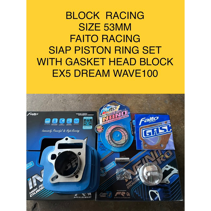 DREAM BLOCK RACING 53MM FAITO INFINITY PRO COMPLETE SET PISTON HIGH ...