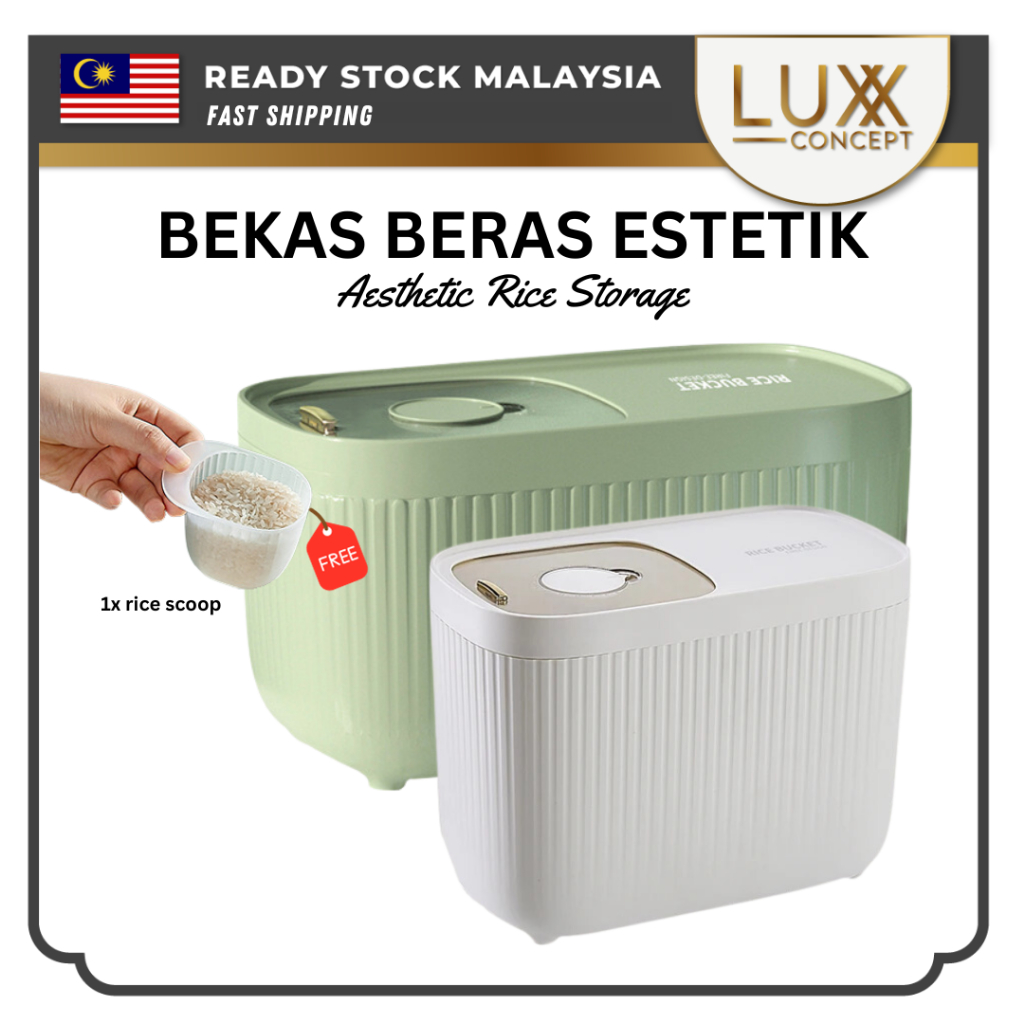 Rice Storage [10kg / 15kg] New Design Modern Container Kitchen Food ...