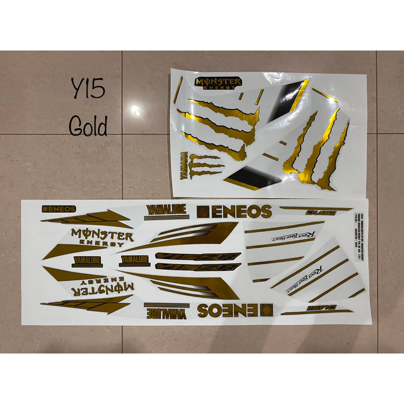 Yamaha y15 monster body sticker 3d gold cut | Shopee Malaysia