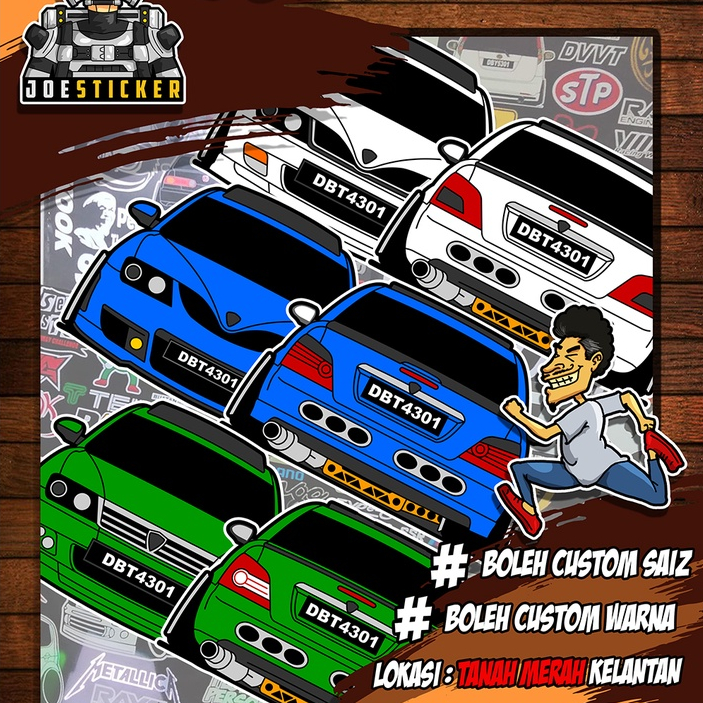 Sticker kereta waja. boleh letak no plat kereta | Shopee Malaysia