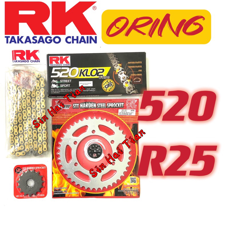 [520 RK ORING] R25 Yamaha Sprocket Sets With RK 520 Oring Chain Japan ...