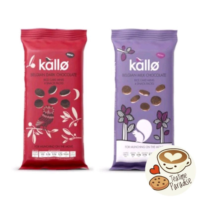 Kallo Rice Cakes 4 snack packs (Dark Chocolate / Milk Chocolate