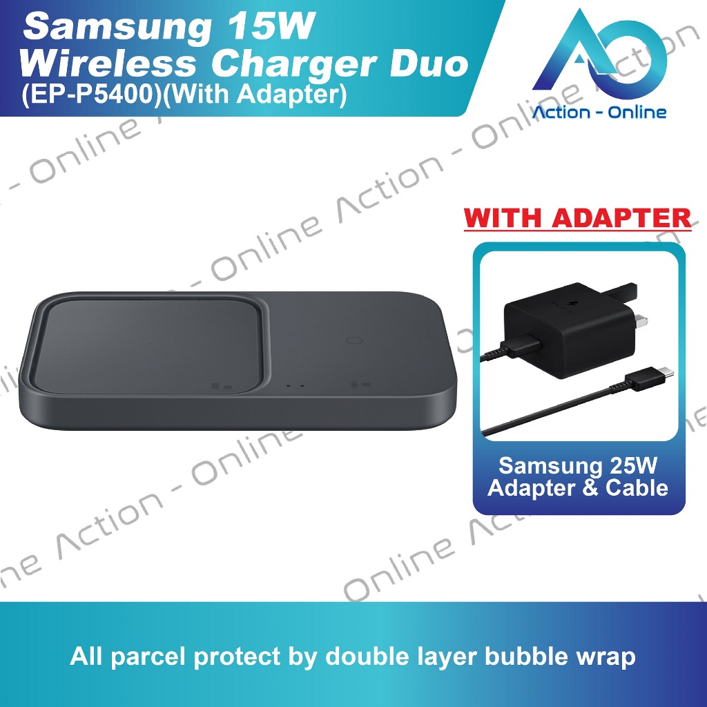 Samsung Super Fast Charging Wireless Charger Duo (15W)(EP-P5400)(With ...