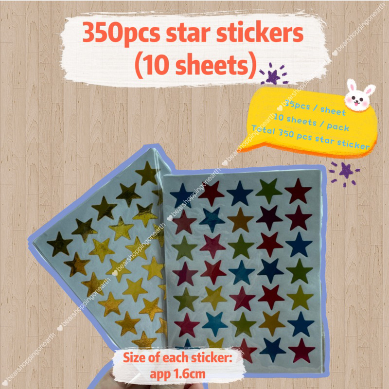 350PCS STAR STICKERS (10 sheets) | Shopee Malaysia