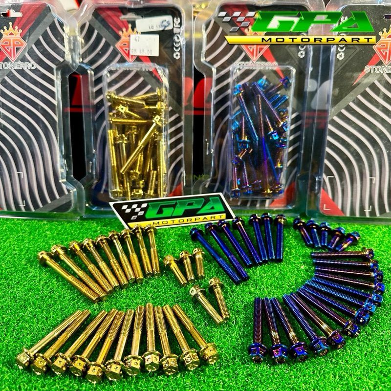 ENGINE SCREW SET COMPLETE SET GOLD TITANIUM BLUE Y15ZR LC4S LC5S RS150 ...