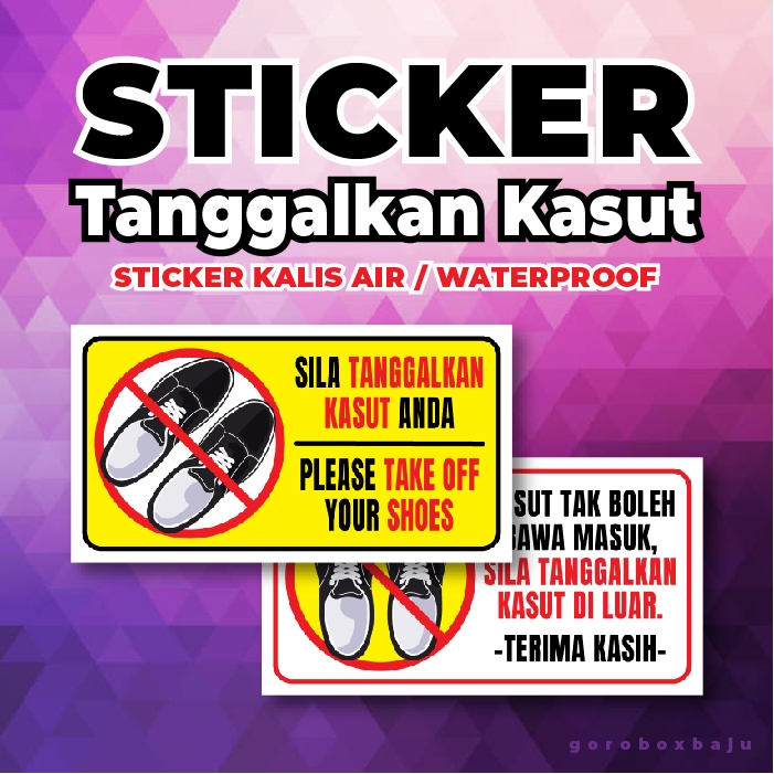 💜 Sticker Sila Tanggalkan Kasut / Please Take Off Your Shoes 💜 | Shopee