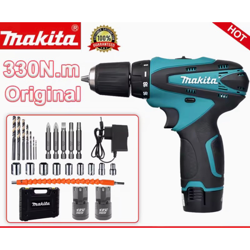 🔥makita Df330 Electric Cordless Wrench 2 Battery High Power Drill