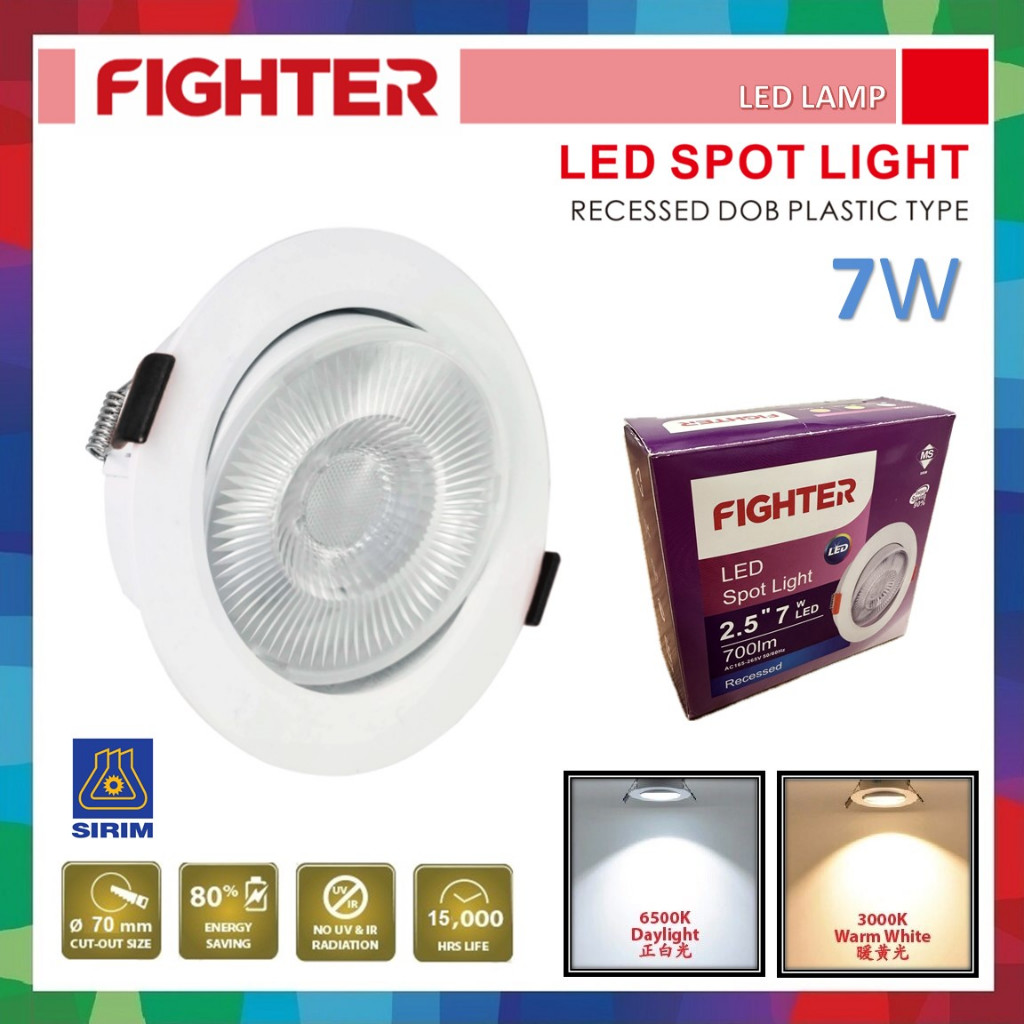 FIGHTER 7w Led Eyeball Recessed Downlight Round 3000K Warmwhite ...