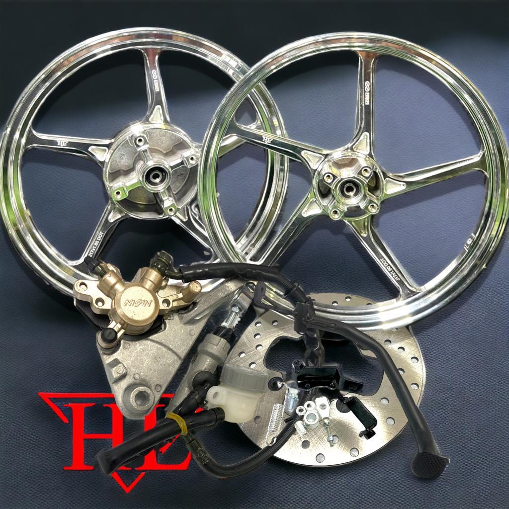 COMBO RIM LC135 V1V7 belakang drum MODIFIED to depan belakang DISC