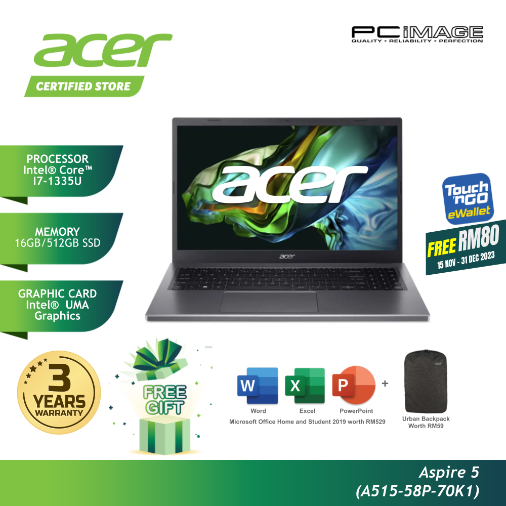 ACER ASPIRE 5 A515-58P-70K1 i7-1355U/16G/512G SSD/15.6