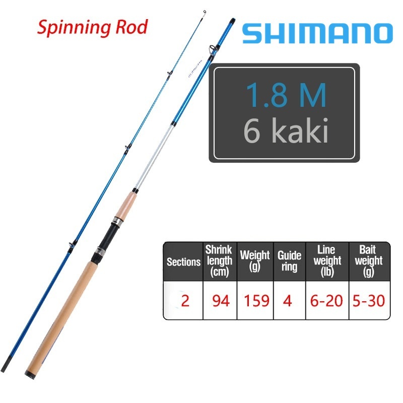 Carbon Lure Fishing Rod shimano rod Baitcasting Rod Joran Pancing  ultralight Power Rod Casting Rod Spinning Sea Spinning rod 1.8M