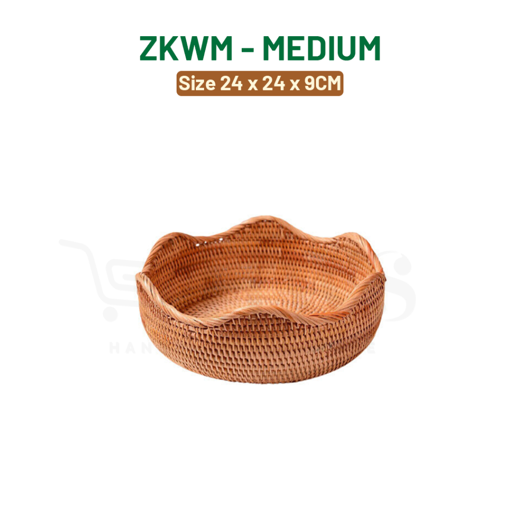 HWS BAKUL ROTAN RATTAN BASKET TRAY SERVING RATTAN BASKET WAVE DESIGN ...