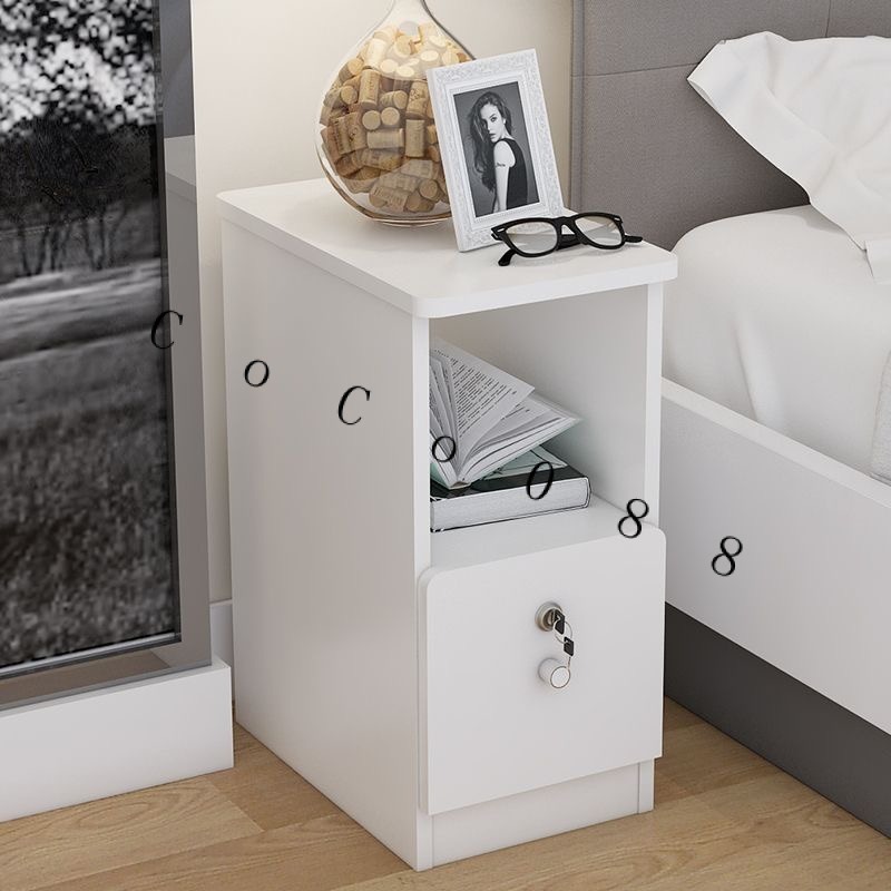Mini bedside table with lock Economical bedroom ultranarrow assembly