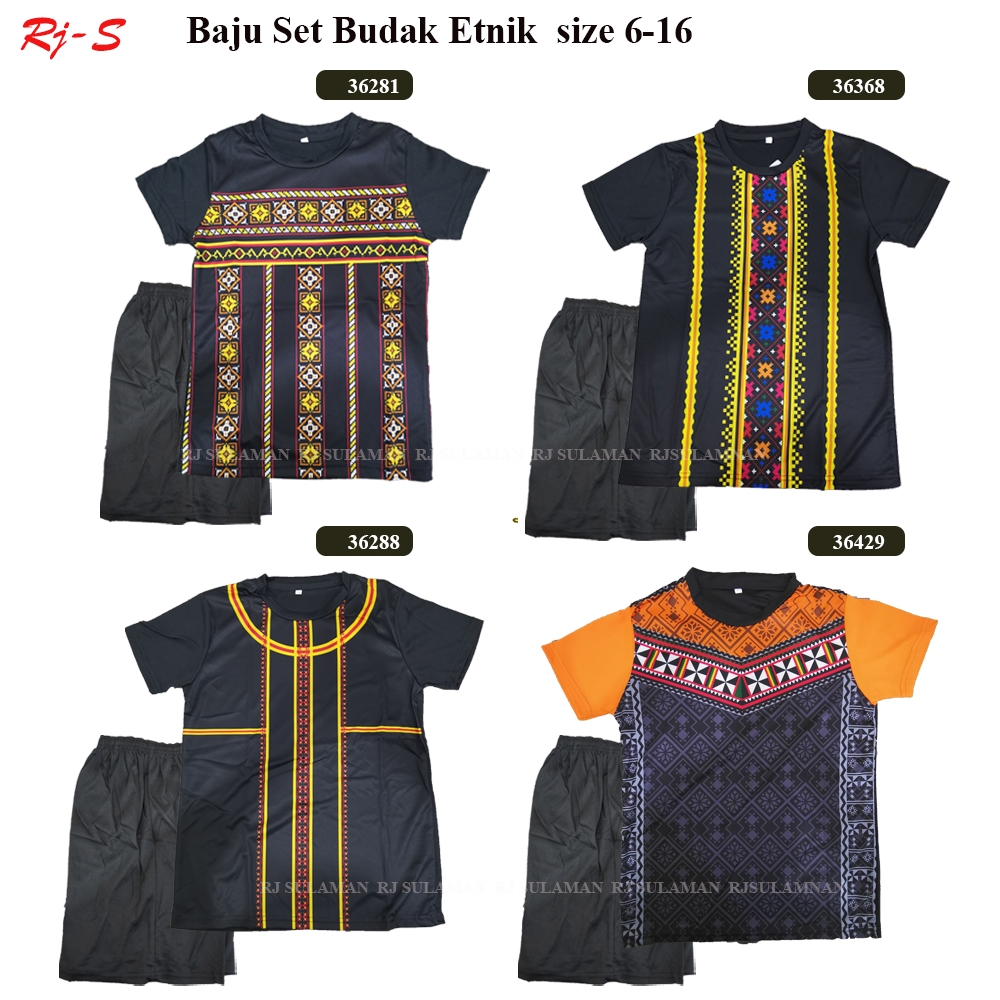 BUDAK SET Baju Batik Jersey SABAH Design KID SET SABAHAN DUSUN Design ...