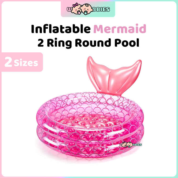 👶🏻Woobbies 2Rings Inflatable Round Pool Kids Swimming Dinosaur Pool ...