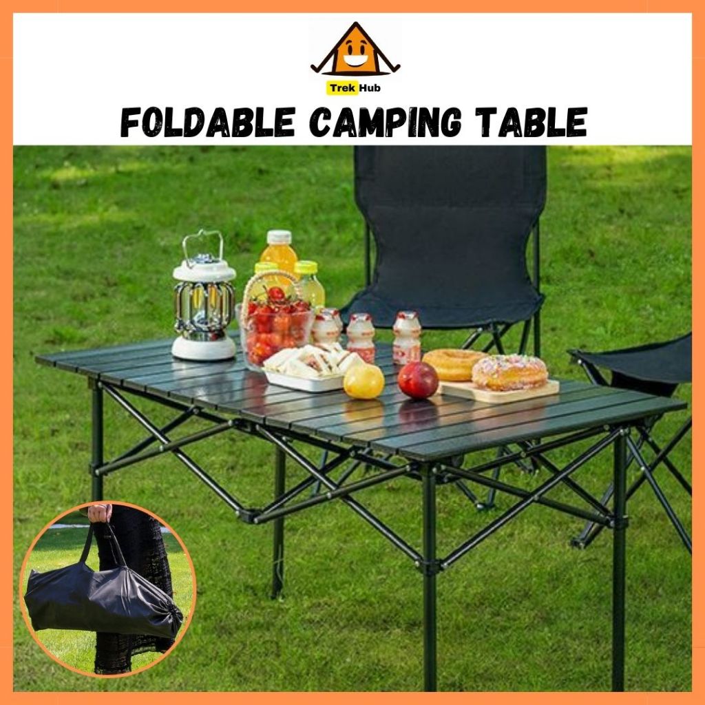 Foldable Camping Table Alumiunium Egg Roll Meja Lipat Outdoor Portable ...