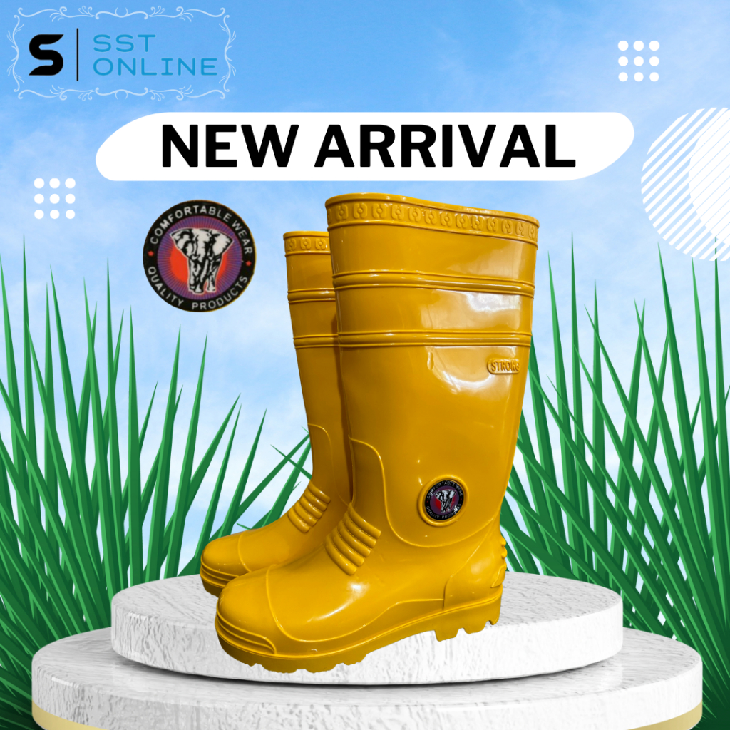 SST Online Gajah King Men Long Rain Rubber Boots 3 2000L Yellow Shopee Malaysia