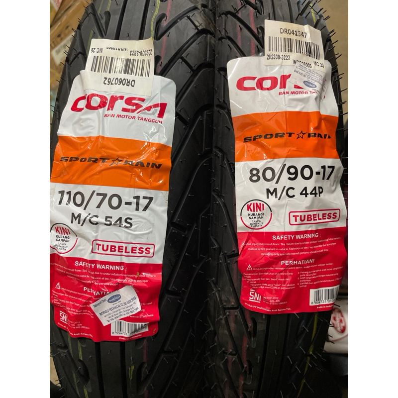 2023 Corsa Sport Rain Combo set 80/9017 + 110/7017 (2pcs) Shopee