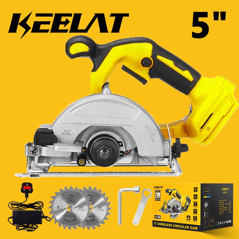 Keelat Kcs001 Cordless 5 Circular Saw 185mm Cutting Saw Machine Wood Plastic Stone Tiles Marble