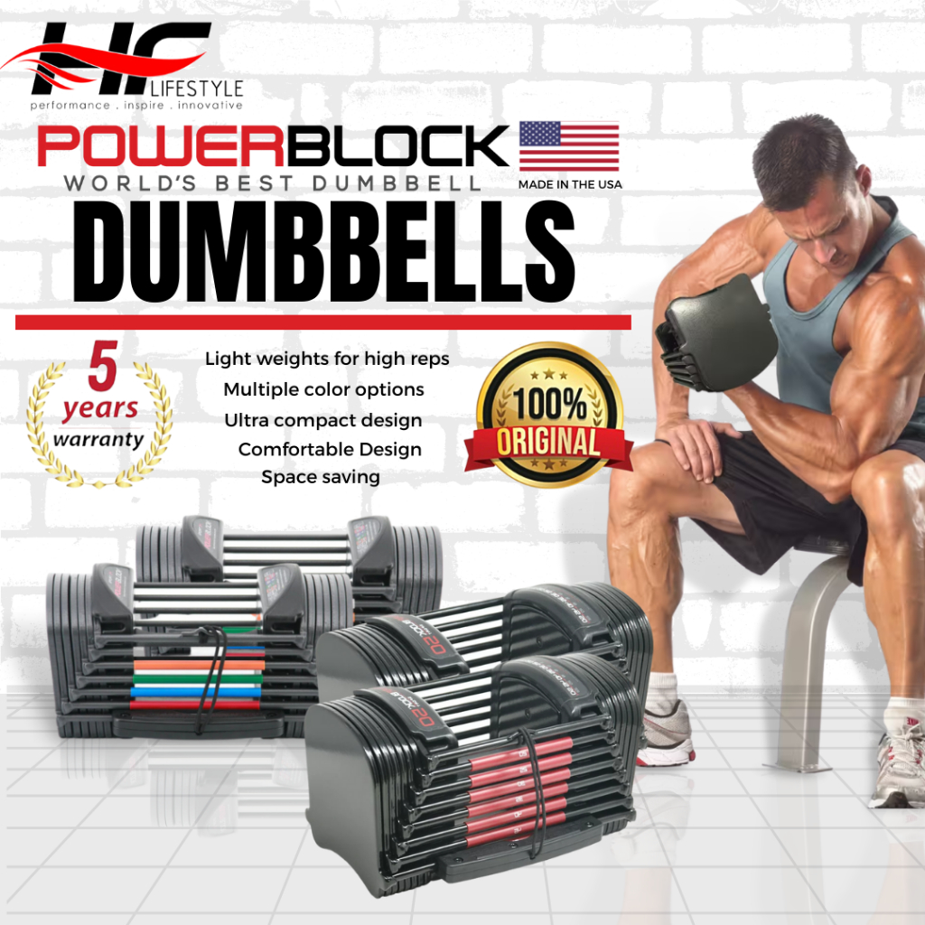 Powerblock Sport Series 24 and 50 Adjustable Dumbbell with 5 years